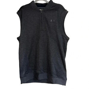 Under Armour Black Sleeveless Fleece Lined Sweatshirt Vest Size Large